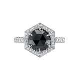HEX BLACK DIAMOND ENGAGEMENT RING