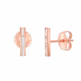 BAGUETTE DIAMOND BAR STUD EARRINGS