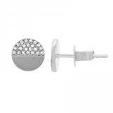 DISCO QUEEN PAVE CIRCLE DIAMOND STUD EARRINGS