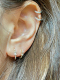 BAGUETTE DIAMOND HUGGY HOOP EARRINGS