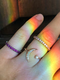 CRESENT MOON DIAMOND RING