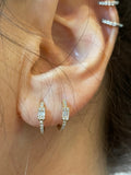 BAGUETTE DIAMOND HUGGY HOOP EARRINGS