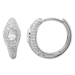 Pear Shaped Diamond Pave Huggies