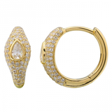 Pear Shaped Diamond Pave Huggies