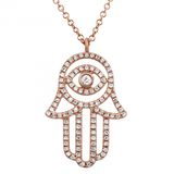 DIAMOND EYE HAMSA NECKLACE