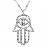 DIAMOND EYE HAMSA NECKLACE