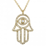 DIAMOND EYE HAMSA NECKLACE