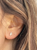 Pave Diamond Hamsa Stud Earring
