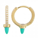 BULLET PROOF -TURQUOISE  AND DIAMOND HUGGY HOOPS