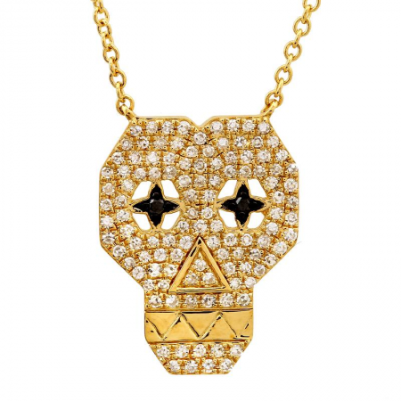 Diamond Skull Pendant with Rope Chain | The Gold Gods
