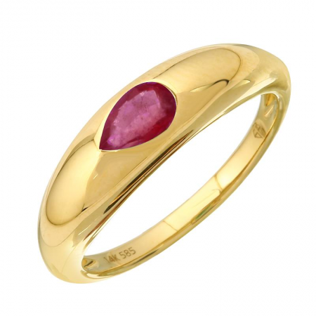 Rough Cut Ruby Gold Stacking Ring | Pruden and Smith