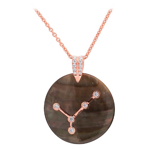 MOTHER OF PEARL ZODIAC MEDALLION - CANCER