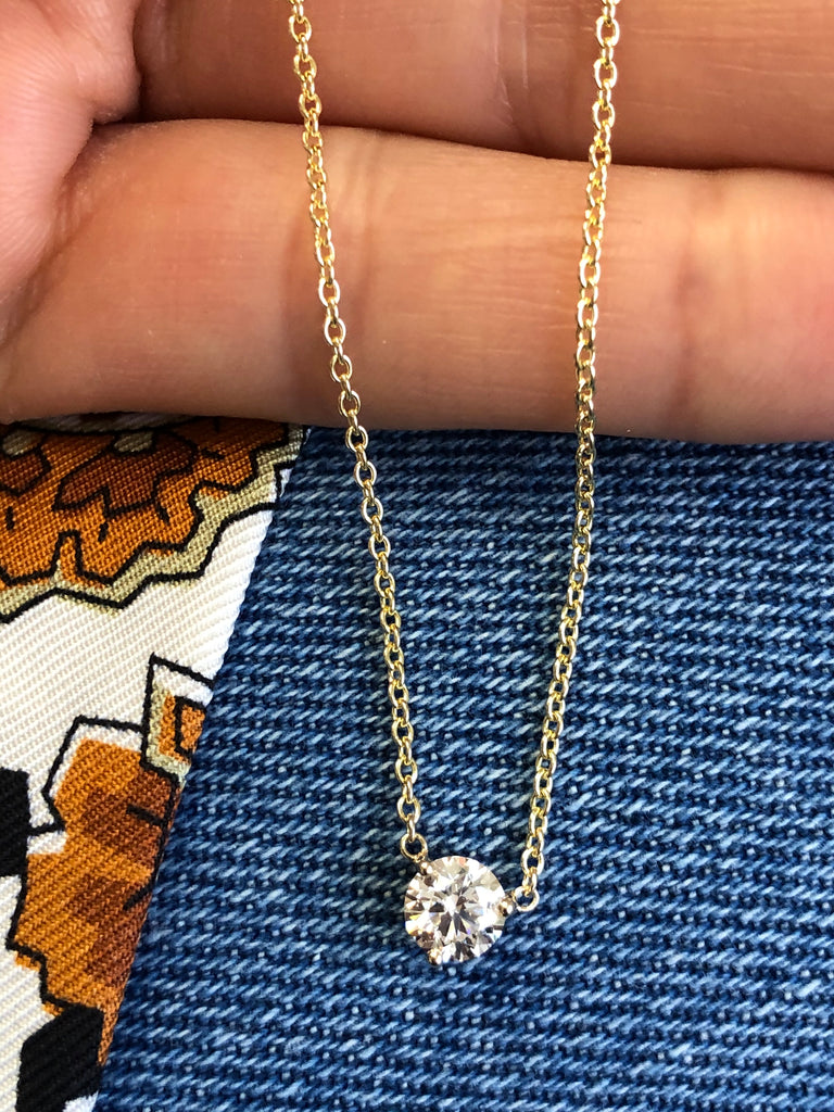 Fine Floating Diamond Necklace | 14k Solid Gold | Missoma