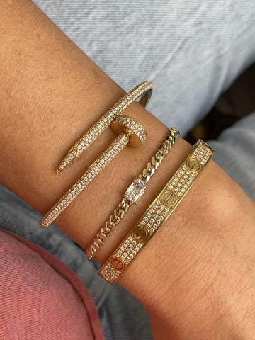 Cartier nail bracelet fashion titanium steel 18K rose gold bracelet for men  and women | Shopee Malaysia