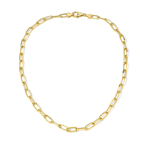 ESSENTIAL SOLID GOLD PAPER CLIP CHAIN