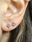 SPADES DIAMOND CHAIN STUD EARRINGS