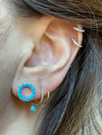 TWISTED SISTERS SPIRAL EARRINGS -TURQUOISE AND DIAMOND